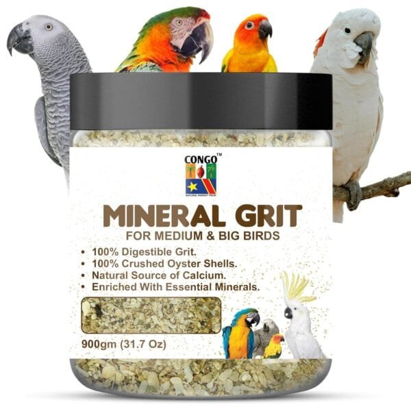 Avian Digestive Grit - Essential Mineral Supplement for Conures, African Greys & Big Birds (900gm Pack)