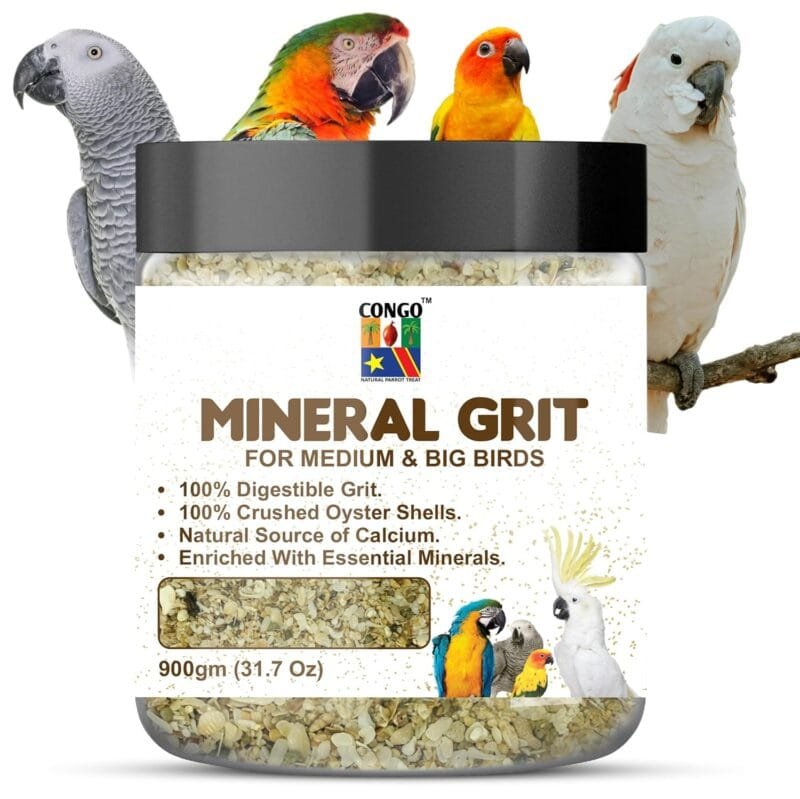 Avian Digestive Grit - Essential Mineral Supplement for Conures, African Greys & Big Birds (900gm Pack)