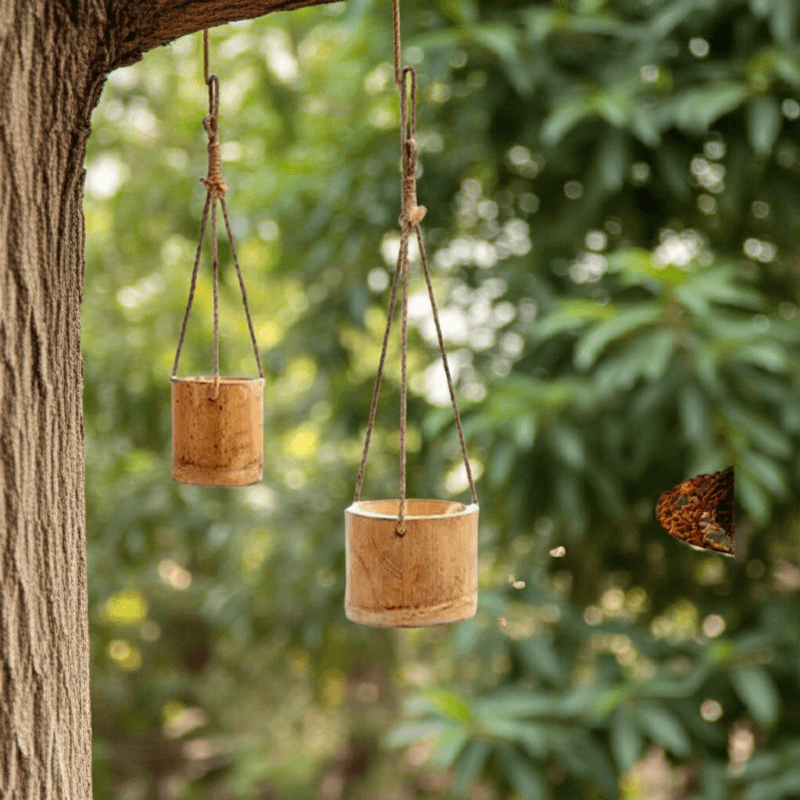 Bamboo bird feeder